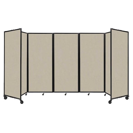 Versare Room Divider 360 Folding Portable Partition 14' x 6'10" Sand Fabric 1182518